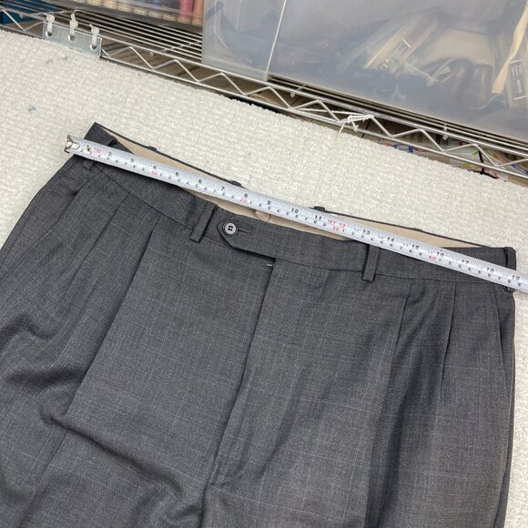 Samuelsohn SB GreenWich Super 120's Mens Grey Check 2 Piece Suit Size 44-48 Tall - Picture 13 of 16